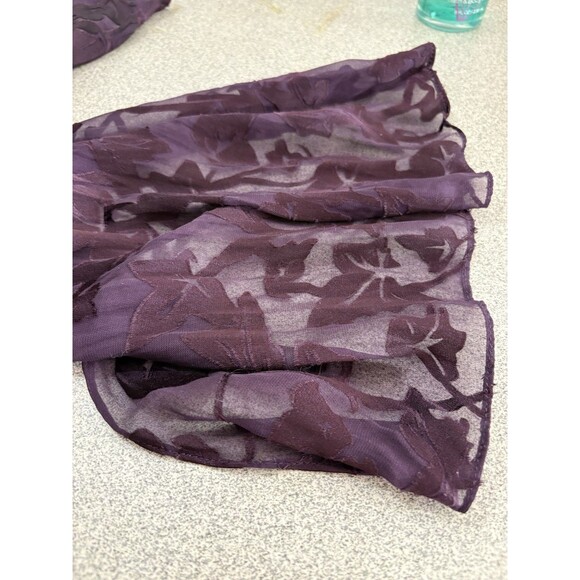 Adrianna Papell Women’s Purple Cowl Neck Silk Blend Lined Sheer Blouse Sz 10 - Picture 10 of 10